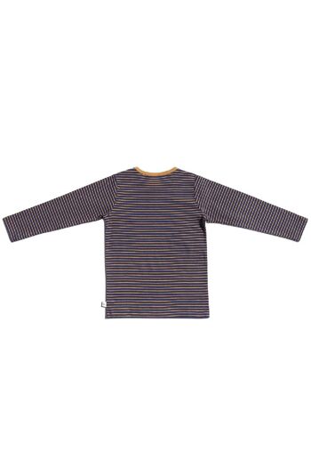 2060 INI | Chemise basique manches longues enfant - indigo-gingembre 6