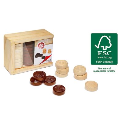 Wooden Checkers Game - Classic Game