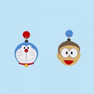 Pendientes Metacrilato Doraemon y Nobita