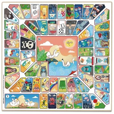 6 and Goose Parcheesi Board - 40 x 40 cm - Traditional Game