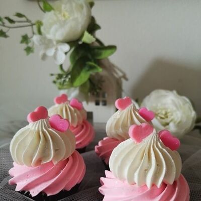 savon cupcake mignon coeurs roses