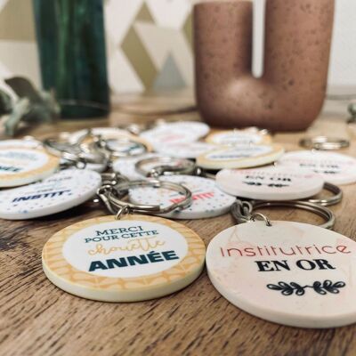 Lot of 10 key rings - end of school year gift - teacher, teacher, thank you for this great year