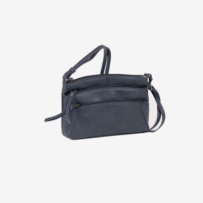 Petit sac bandoulière pour femme, couleur bleu, série minibags Emerald. 25.5x16x06cm