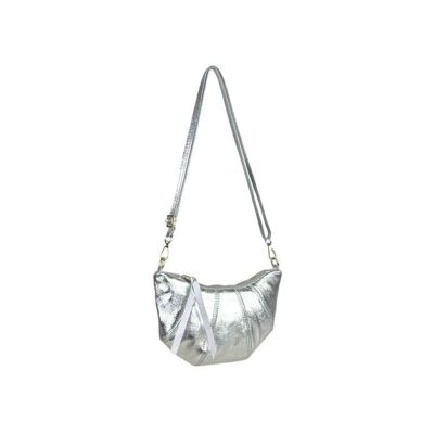 Leather Shoulder Bag with Crescent and Shiny Design B2B
