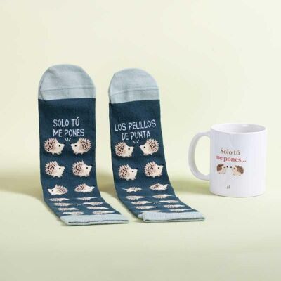 Kit Taza + Calcetines "Me pones los pelillos de punta"