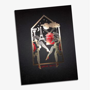 Affiche Moulin Rouge Paris® officielle French Can Can Bicolor Letterpress 2