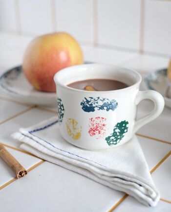 Tasse à thé ou à café avec soucoupe peinte à la main avec des éponges de mer 4