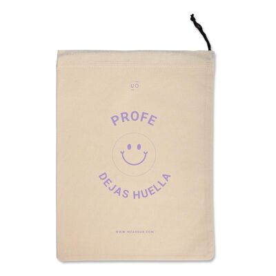 Bolsa tela regalo "Profe dejas huella"