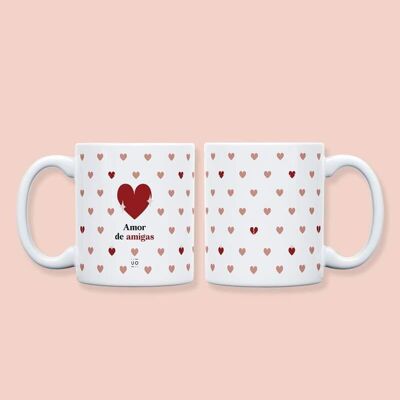 Tasse mit der Aufschrift „Friends Love“.