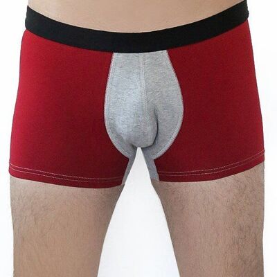 2121-15 | Shorts tipo baúl para hombre - rojo-gris