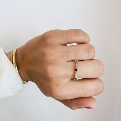 Tiny Stones Ring - Good Vibes 🌸