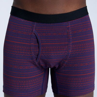 2131-084 | Boxer da uomo - Rosso tibetano/blu marino geometrico