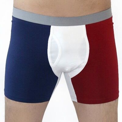 2131-12 | Men's Boxer Shorts - Dark Blue-Red-Off White
