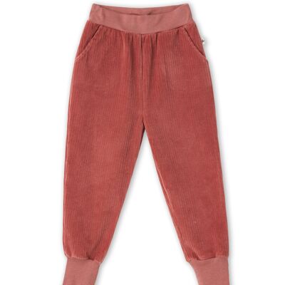 2172 WR | Children's corduroy trousers with narrow waistband - Dark Mauve
