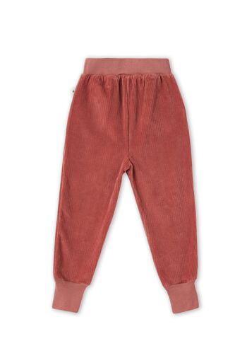 2172 WR | Pantalon enfant en velours côtelé à ceinture fine - mauve foncé 2