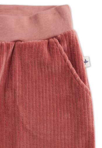 2172 WR | Pantalon enfant en velours côtelé à ceinture fine - mauve foncé 3