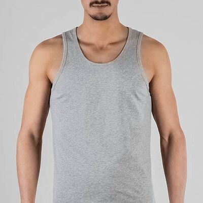 2221-03 | Camiseta de tirantes/camiseta interior para hombre - gris melange