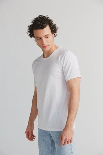 2224-022 | T-Shirt Homme Flammé - Blanc Naturel 2