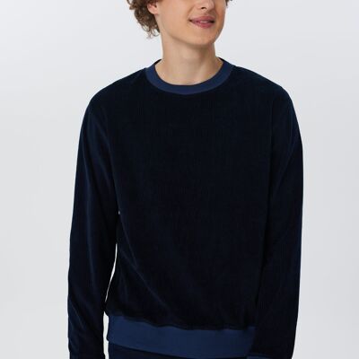 2232-045 | Herren Cord Sweatshirt - Nachtblau