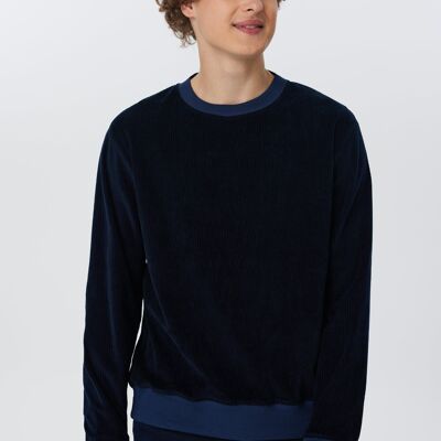 2232-045 | Sudadera de pana para hombre azul noche