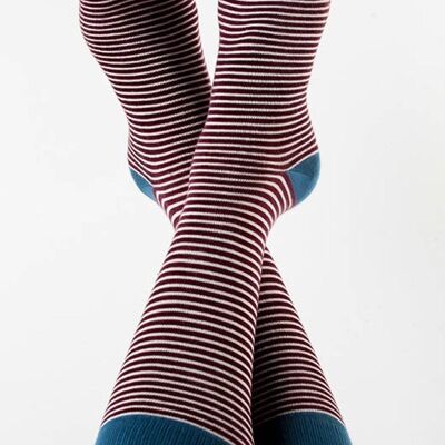 2307 | Socks - Bordeaux-Natural (Pack of 6)