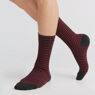 2309 | Socks - Black/Cherry Red (Pack of 6)