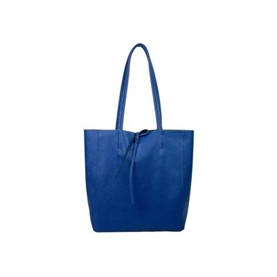 Women's Leather Tote Bag with Long Handles and Interior Pocket