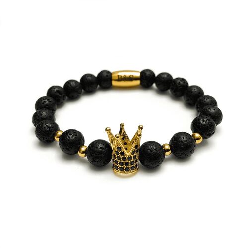 Gold Crown with Lava Stones