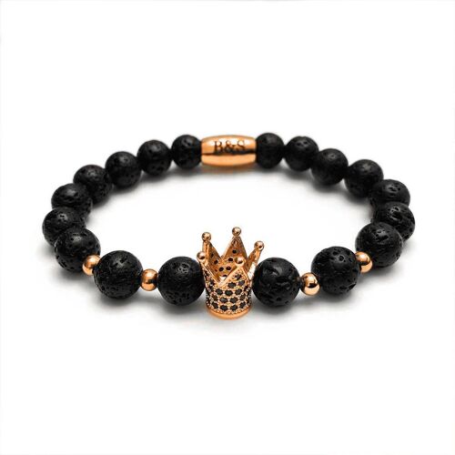 Rose Gold Crown with Lava Stones