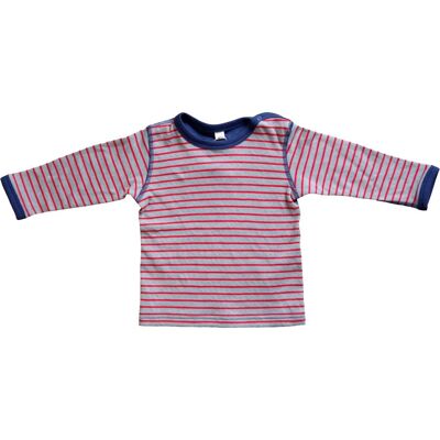2397 | Baby reversible long-sleeved shirt - tomato red-light grey