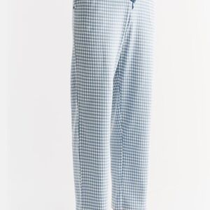 2455-02 | Pantalon homewear homme à carreaux - bleu jean-naturel