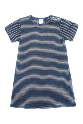 2621INI | Robe enfant manches courtes - indigo gingembre 1