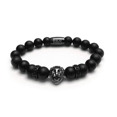 Pulsera Gun Black Lion & Black Stones