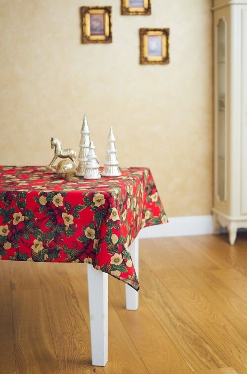 Christmas Red | Rectangular Tablecloth, Festive Motive