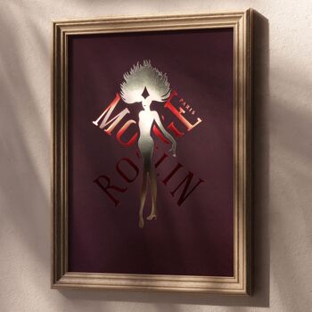Affiche Moulin Rouge® Paris officielle - Les ailes du Moulin - Rouge et Or Letterpress 1