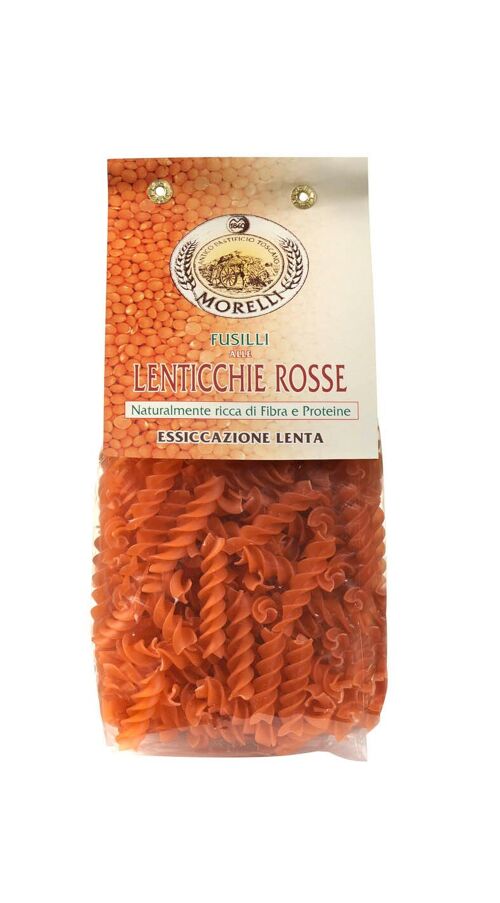 Pasta Artigianale Fusilli 100% lenticchie rosse g.250