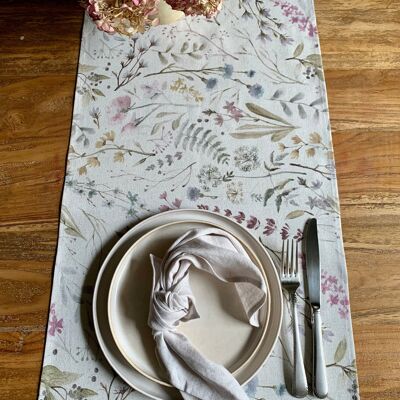 Table Runner, Linen-Cotton Mix, Printed | Aitana