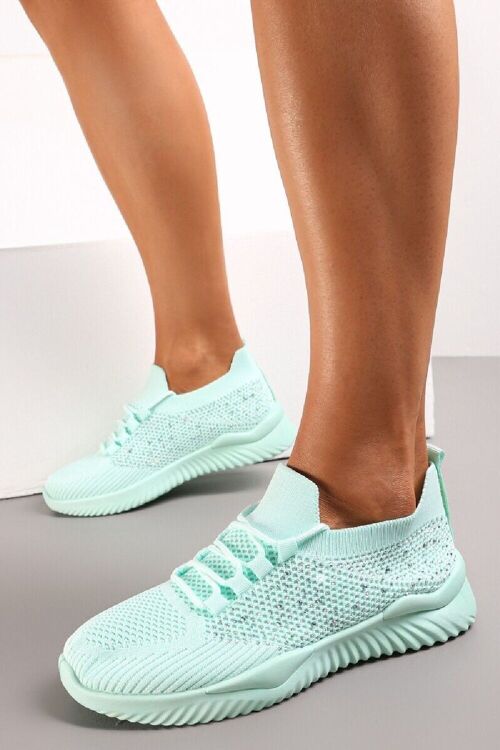 AQUA DIAMANTE DETAIL LACE UP TRAINERS SHOES