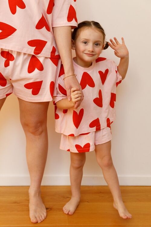 Pyjama Enfant coton BIO - Mi Amor Rose