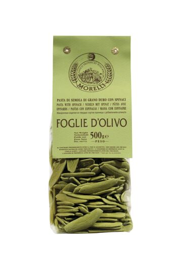 Pâtes artisanales italiennes Épinards Feuilles d'olivier g.500