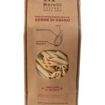 Penne de pâtes artisanales avec germe de blé toscan g.500