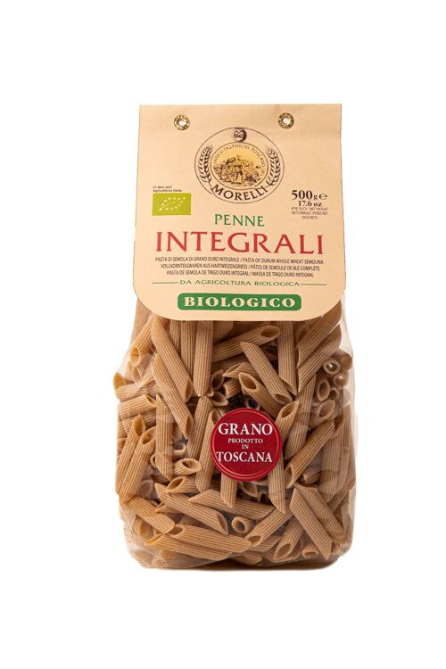 Pasta Artigianale Penne integrali 100% grano toscano g.500