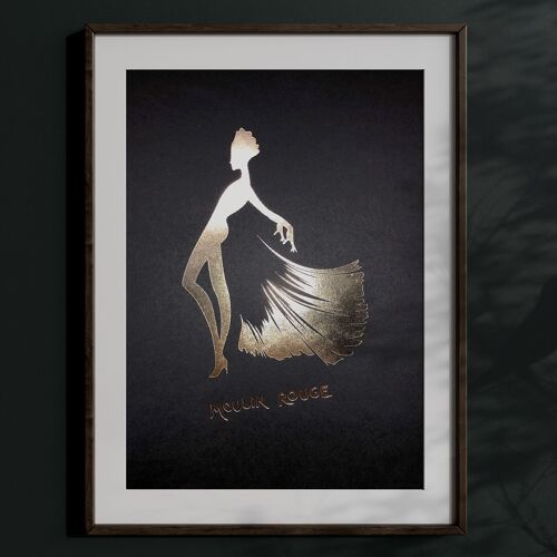 Affiche Moulin Rouge Paris® Officielle Danseuse silhouette B Letterpress