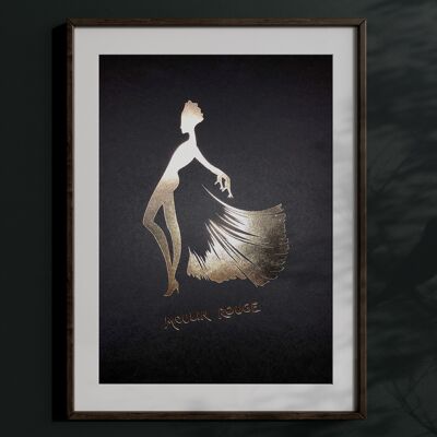 Poster ufficiale del Moulin Rouge Paris® Ballerino Silhouette B Letterpress