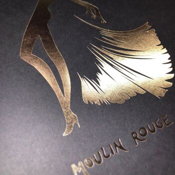 Affiche Moulin Rouge Paris® Officielle Danseuse silhouette B Letterpress 3