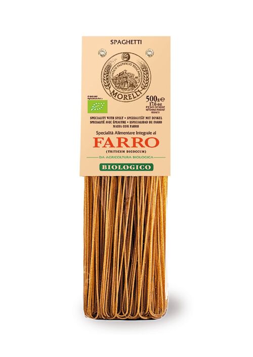 Pasta Artigianale Spaghetti integrali 100% di farro g.500