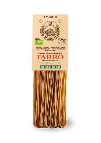 Pâtes artisanales Spaghetti complet 100% épeautre g.500