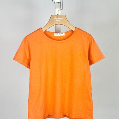 Camiseta lisa de algodón para niña