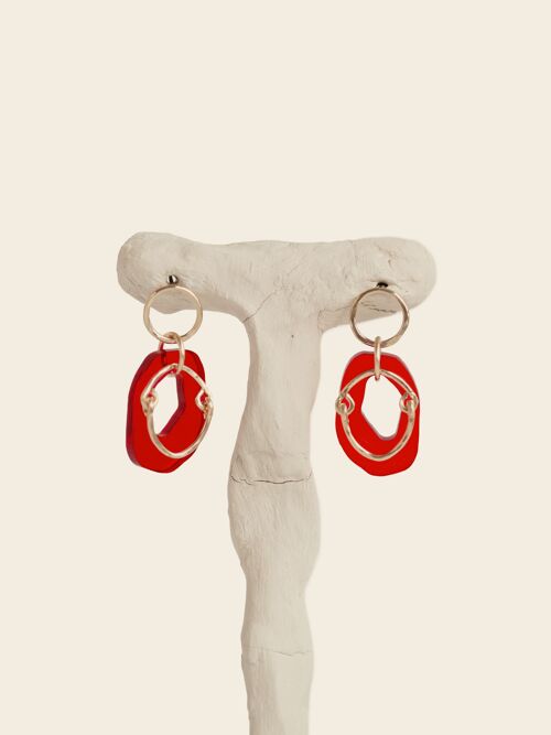 Boucles d'oreilles oriane - Rouge