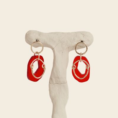 Boucles d'oreilles oriane - Rouge